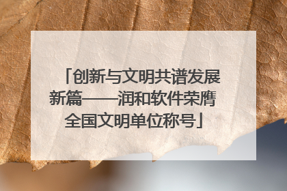 创新与文明共谱发展新篇——润和软件荣膺全国文明单位称号