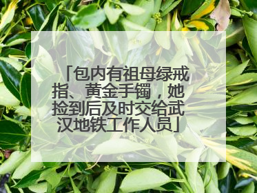 包内有祖母绿戒指、黄金手镯，她捡到后及时交给武汉地铁工作人员