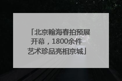 北京翰海春拍预展开幕，1800余件艺术珍品亮相京城