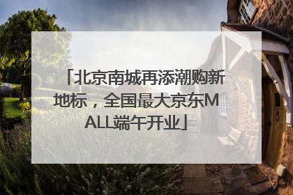 北京南城再添潮购新地标，全国最大京东MALL端午开业