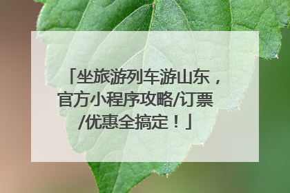 坐旅游列车游山东，官方小程序攻略/订票/优惠全搞定！