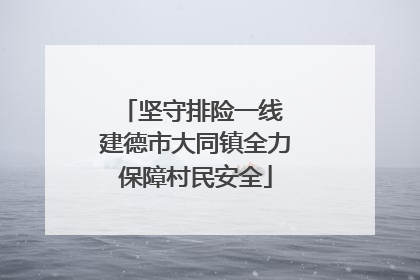 坚守排险一线 建德市大同镇全力保障村民安全