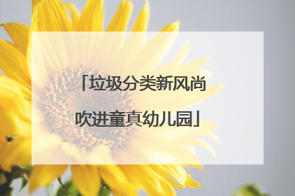 垃圾分类新风尚 吹进童真幼儿园