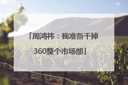 周鸿祎：我准备干掉360整个市场部