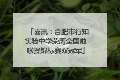 喜讯：合肥市行知实验中学荣膺全国啦啦操锦标赛双冠军