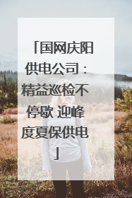 国网庆阳供电公司：精益巡检不停歇 迎峰度夏保供电