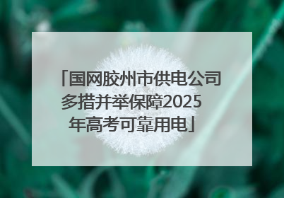 国网胶州市供电公司多措并举保障2025年高考可靠用电