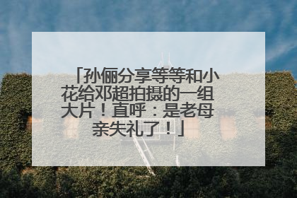 孙俪分享等等和小花给邓超拍摄的一组大片！直呼：是老母亲失礼了！