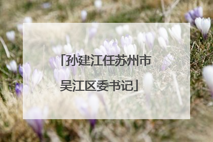孙建江任苏州市吴江区委书记