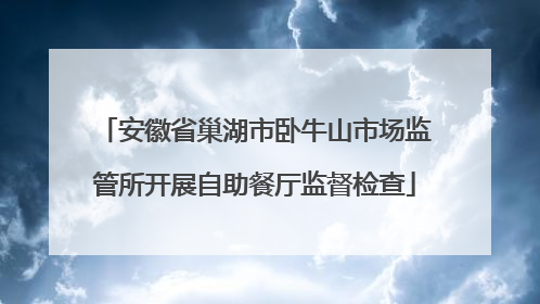 安徽省巢湖市卧牛山市场监管所开展自助餐厅监督检查
