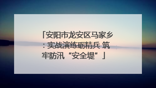 安阳市龙安区马家乡：实战演练砺精兵 筑牢防汛“安全堤”
