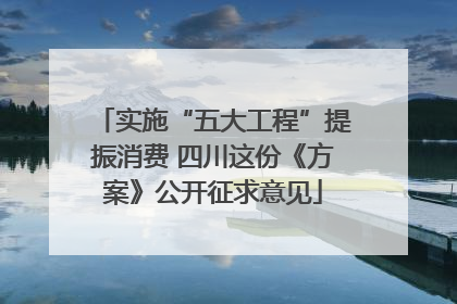 实施“五大工程”提振消费 四川这份《方案》公开征求意见