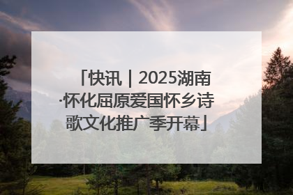 快讯｜2025湖南·怀化屈原爱国怀乡诗歌文化推广季开幕