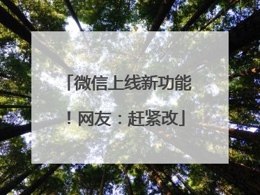 微信上线新功能！网友：赶紧改