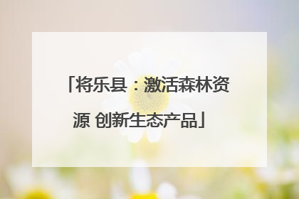 将乐县：激活森林资源 创新生态产品