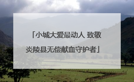 小城大爱最动人 致敬炎陵县无偿献血守护者