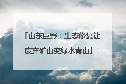 山东巨野：生态修复让废弃矿山变绿水青山