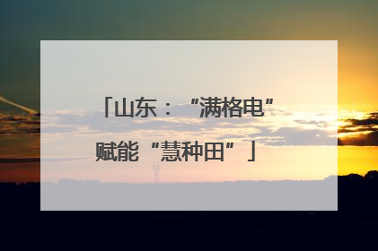 山东：“满格电”赋能“慧种田”