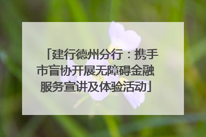 建行德州分行：携手市盲协开展无障碍金融服务宣讲及体验活动