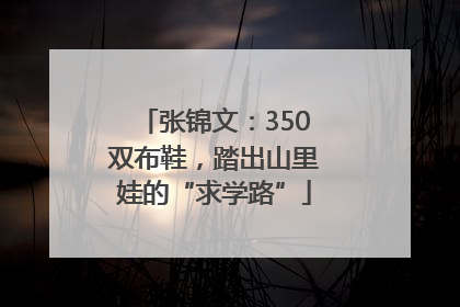 张锦文：350双布鞋，踏出山里娃的“求学路”