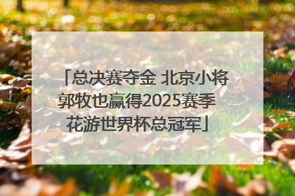 总决赛夺金 北京小将郭牧也赢得2025赛季花游世界杯总冠军