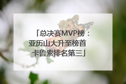总决赛MVP榜：亚历山大升至榜首 卡鲁索排名第三