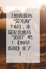 想看蓝色“荧光海”？6月，来瑞安北麂岛“追泪”吧！《90早新闻》来了