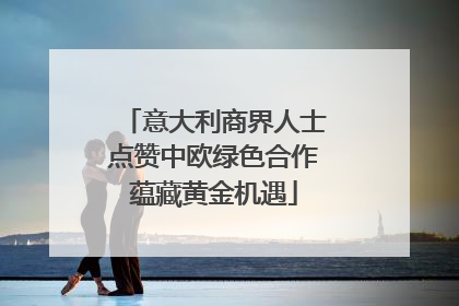 意大利商界人士点赞中欧绿色合作蕴藏黄金机遇