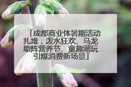 成都商业体暑期活动扎堆，泼水狂欢、马龙助阵营养节、童趣潮玩引爆消费新场景