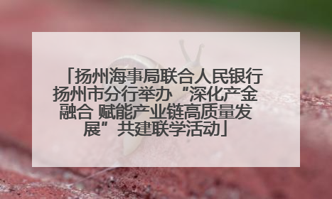 扬州海事局联合人民银行扬州市分行举办“深化产金融合 赋能产业链高质量发展”共建联学活动