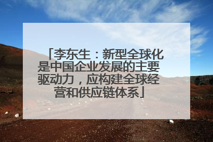 李东生：新型全球化是中国企业发展的主要驱动力，应构建全球经营和供应链体系