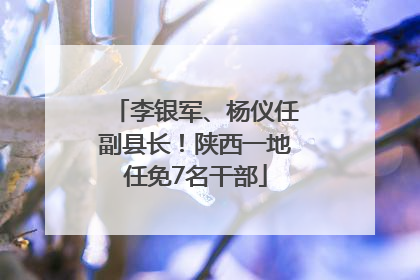 李银军、杨仪任副县长！陕西一地任免7名干部