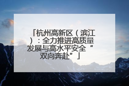 杭州高新区（滨江）：全力推进高质量发展与高水平安全“双向奔赴”