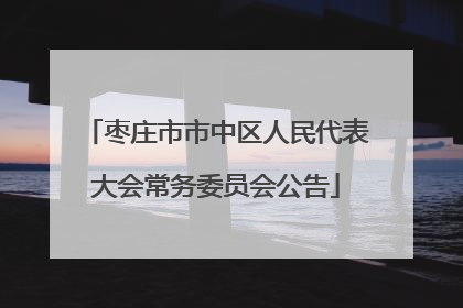 枣庄市市中区人民代表大会常务委员会公告