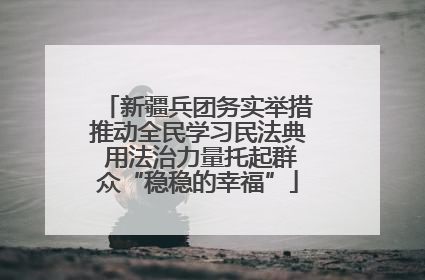 新疆兵团务实举措推动全民学习民法典 用法治力量托起群众“稳稳的幸福”