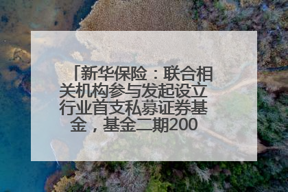 新华保险：联合相关机构参与发起设立行业首支私募证券基金，基金二期200亿元已募集完毕