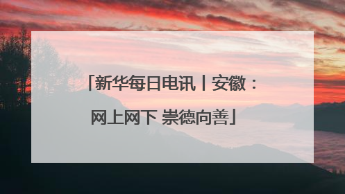 新华每日电讯丨安徽：网上网下 崇德向善