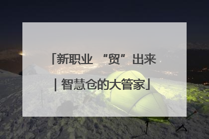 新职业 “贸”出来｜智慧仓的大管家