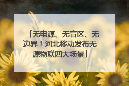 无电源、无盲区、无边界！河北移动发布无源物联四大场景