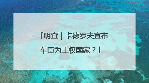 明查｜卡德罗夫宣布车臣为主权国家？