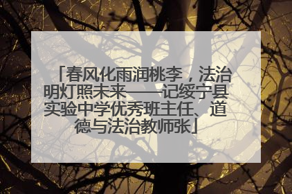 春风化雨润桃李，法治明灯照未来——记绥宁县实验中学优秀班主任、道德与法治教师张
