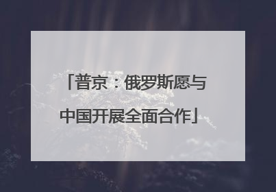 普京：俄罗斯愿与中国开展全面合作