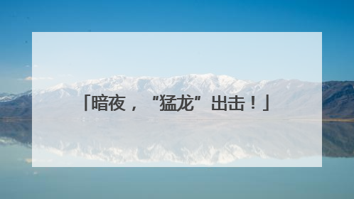 暗夜，“猛龙”出击！
