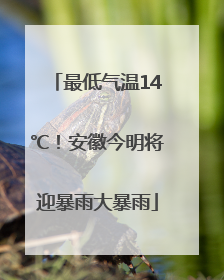 最低气温14℃！安徽今明将迎暴雨大暴雨