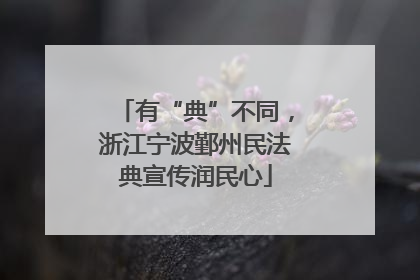 有“典”不同，浙江宁波鄞州民法典宣传润民心