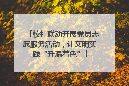 校社联动开展党员志愿服务活动，让文明实践“升温着色”