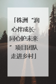 株洲“润心伴成长·同心护未来”项目团队走进乡村