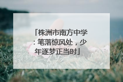 株洲市南方中学：笔落惊风处，少年逐梦正当时