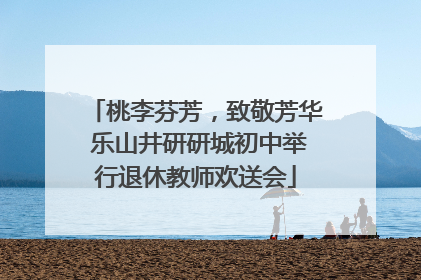 桃李芬芳，致敬芳华 乐山井研研城初中举行退休教师欢送会