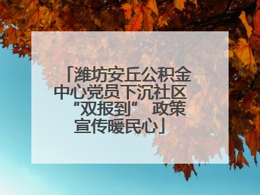 潍坊安丘公积金中心党员下沉社区“双报到” 政策宣传暖民心